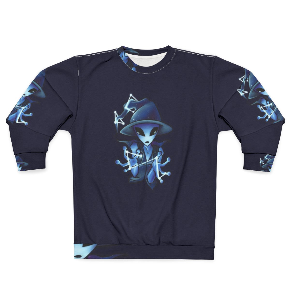 Galaxy Witch Alien Sweatshirt with Cosmic Celestial Design