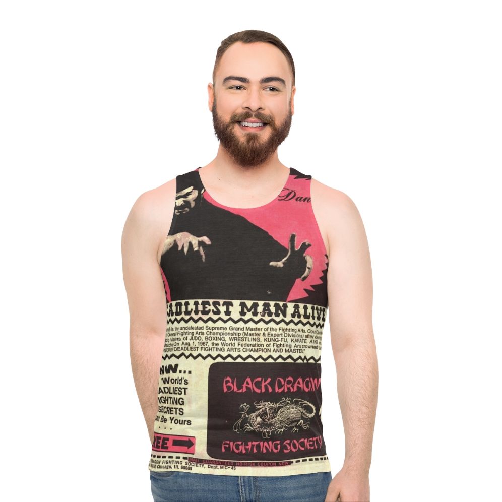 Retro 80s vintage martial arts comic-inspired tank top - men