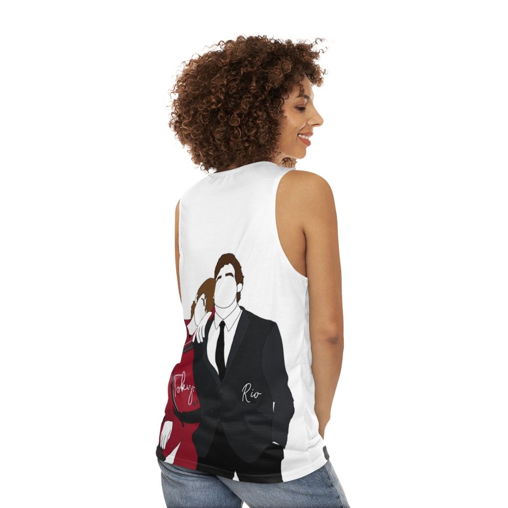 Money Heist Tokyo and Rio Unisex Tank Top - women back