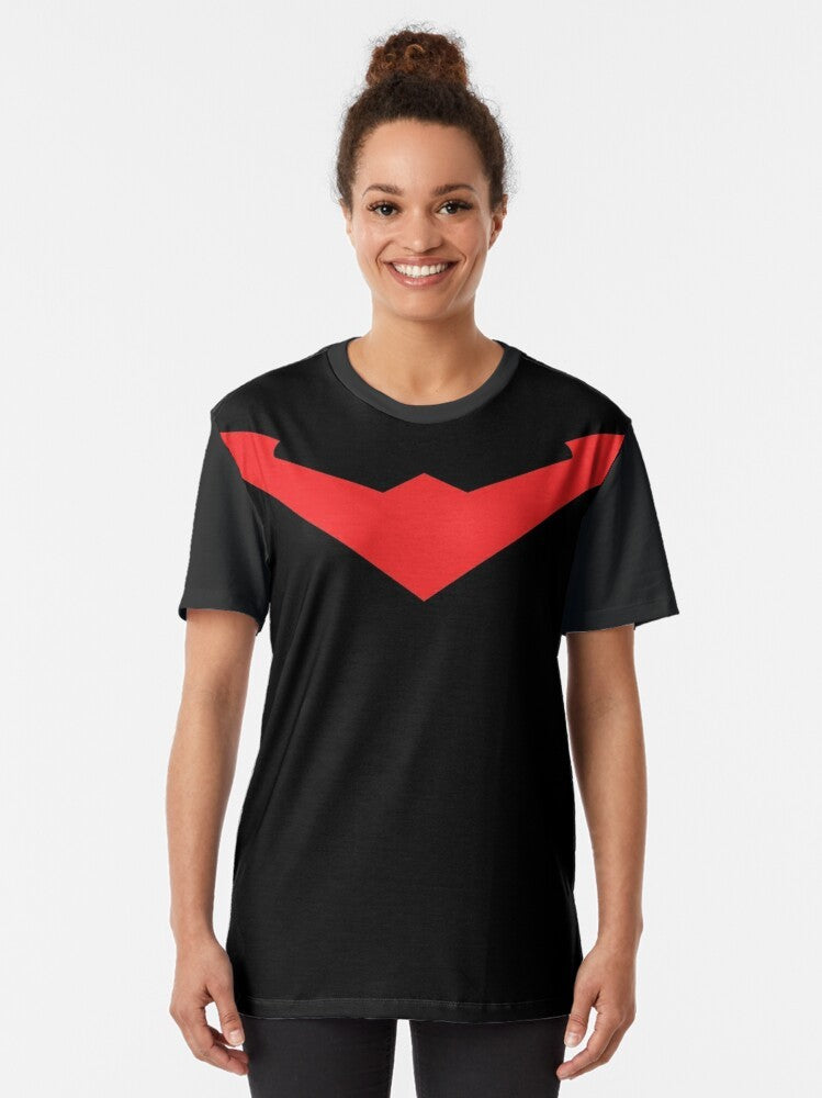 Nightwing graphic t-shirt featuring the DC Comics Rebirth logo and design - Women