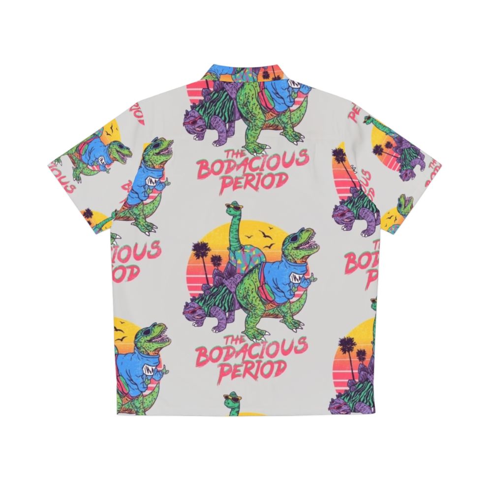 Model wearing the Retro Dinosaur Hawaiian Shirt - Back