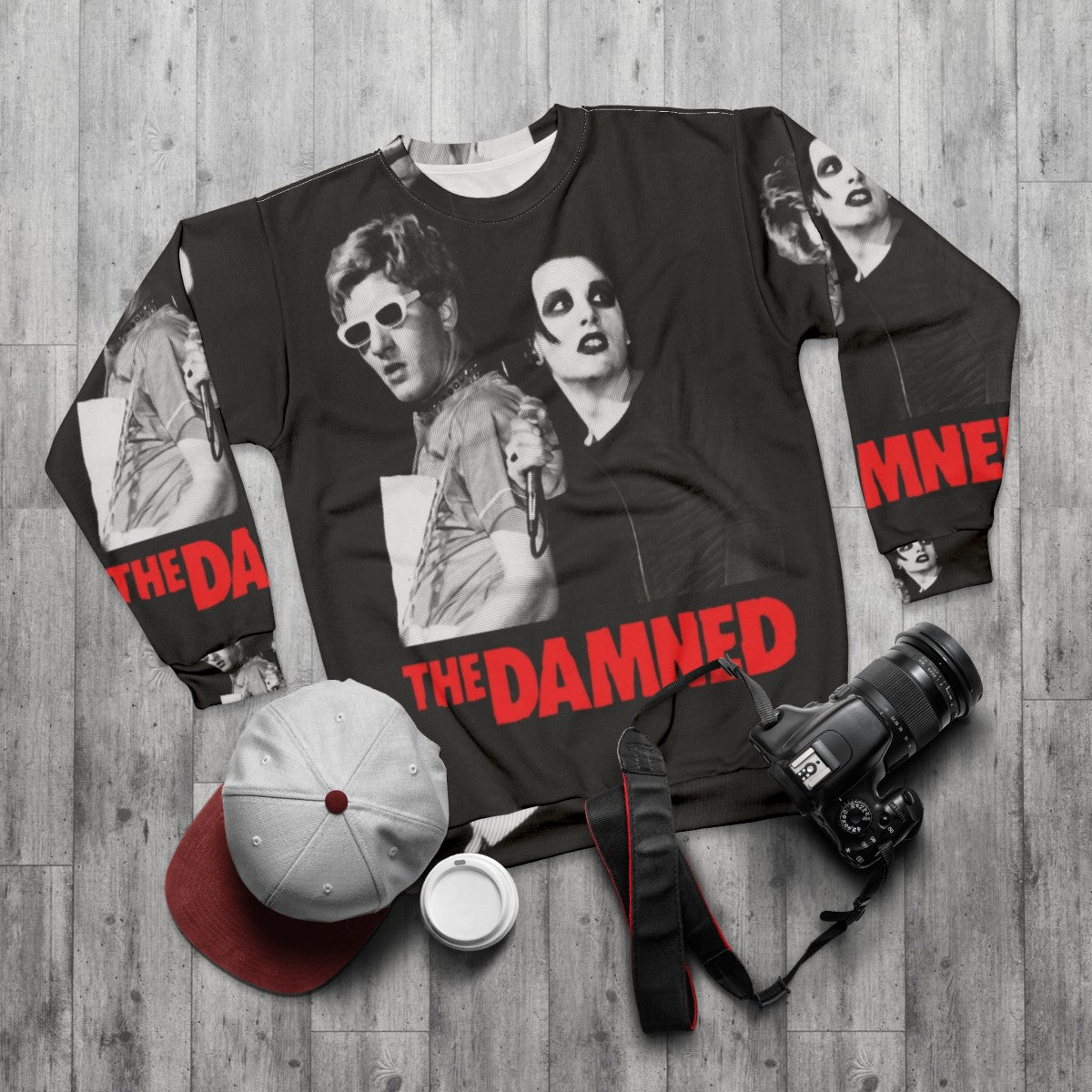 The Damned Punk Rock Band Sweatshirt - flat lay