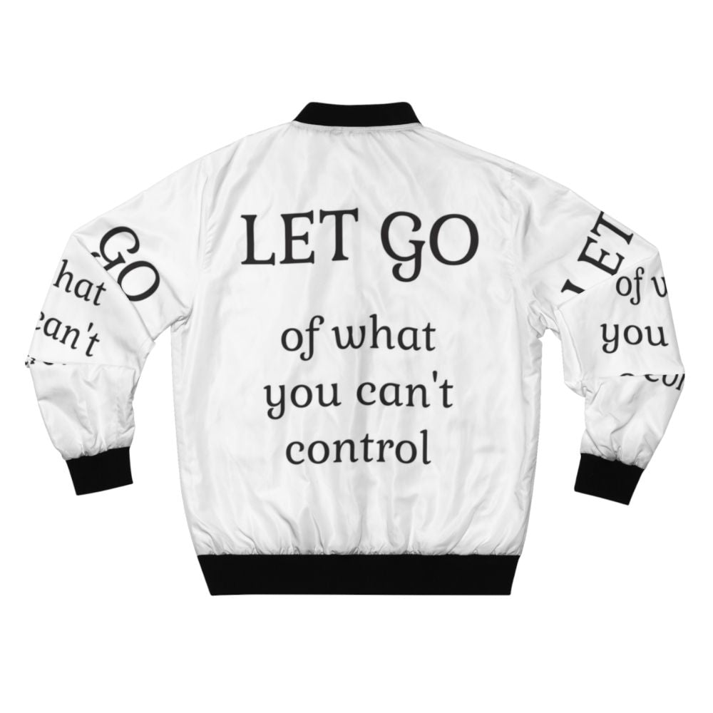 Stoic wisdom bomber jacket with inspirational quote - Back