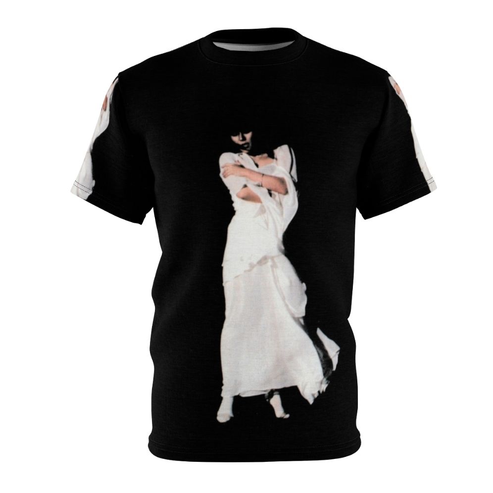 Trendy black and white t-shirt design inspired by Japanese artist Mai Yamane's album cover art