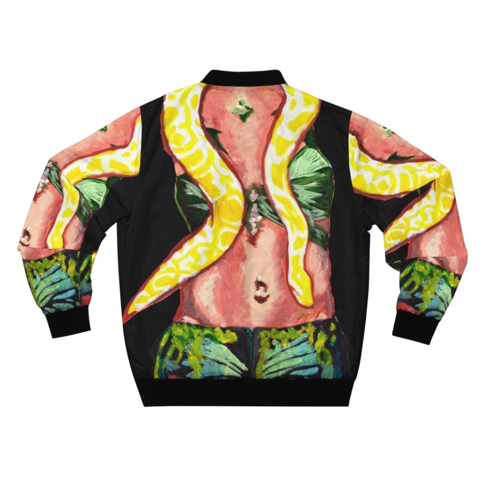 90s pop culture inspired snake print bomber jacket - Back