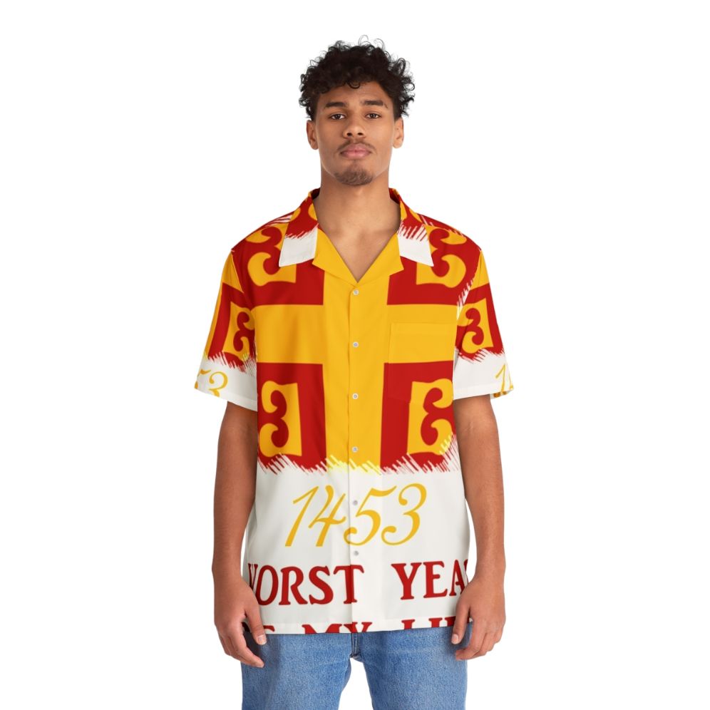 Vintage Hawaiian Shirt featuring 1453 - Worst Year of My Life Byzantine Empire Design - Lifestyle