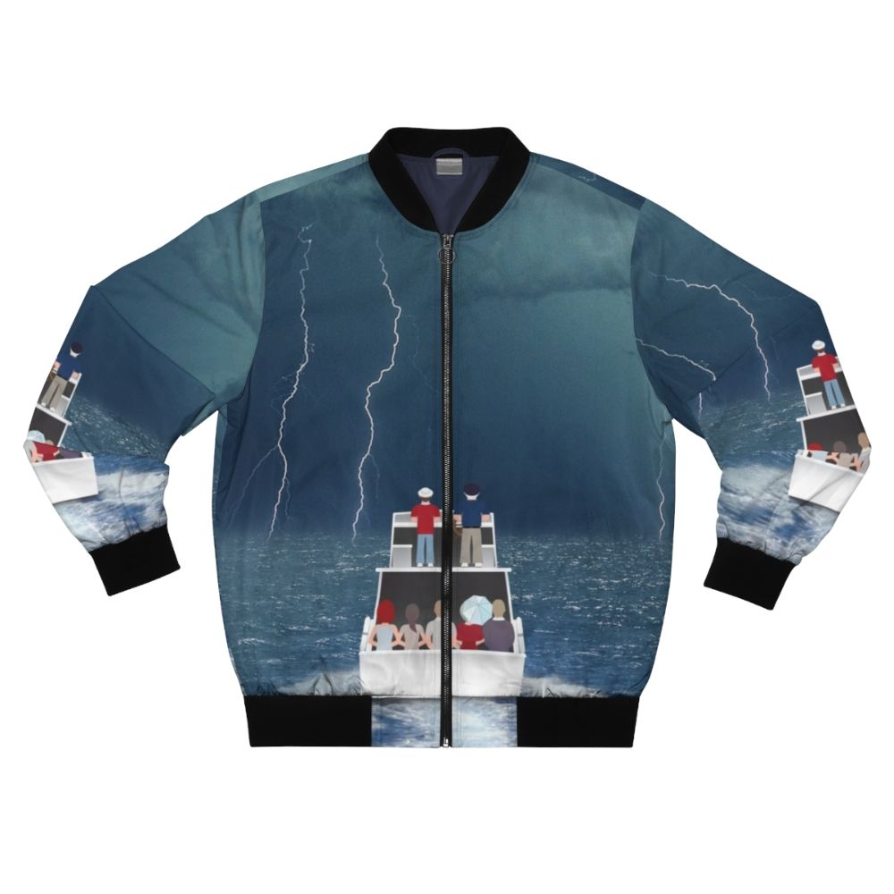 Gilligan's Island-inspired bomber jacket with screen-printed graphics