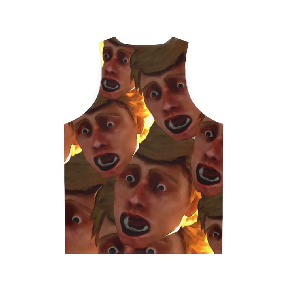 Scared Chad unisex tank top design - Back