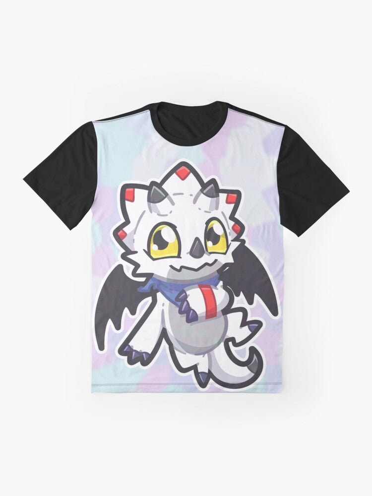 Digimon Gammamon Chibi Anime Dragon Monster Graphic T-Shirt - Flat lay