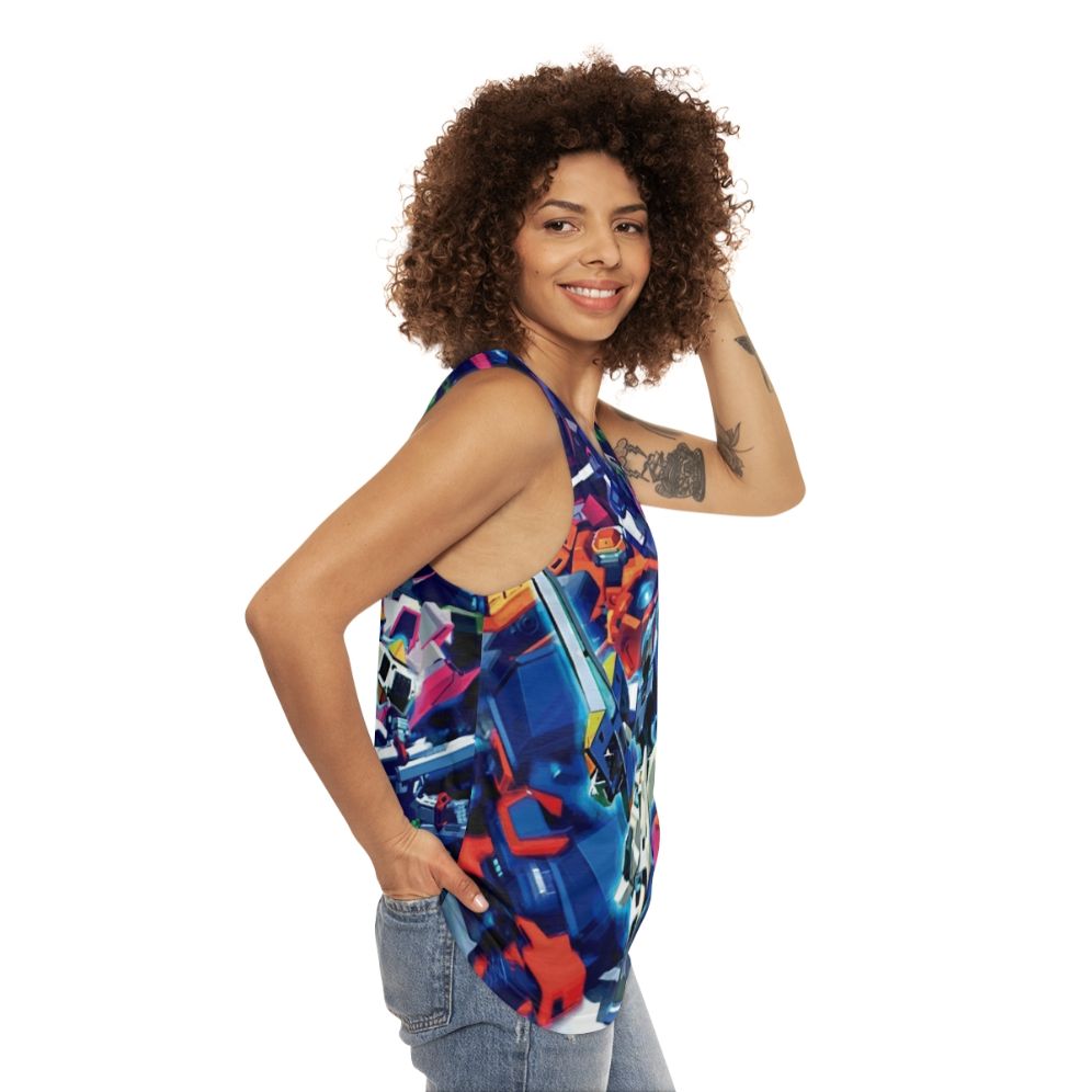 Virtual On Unisex Tank Top featuring cyber troopers and mecha design - women side