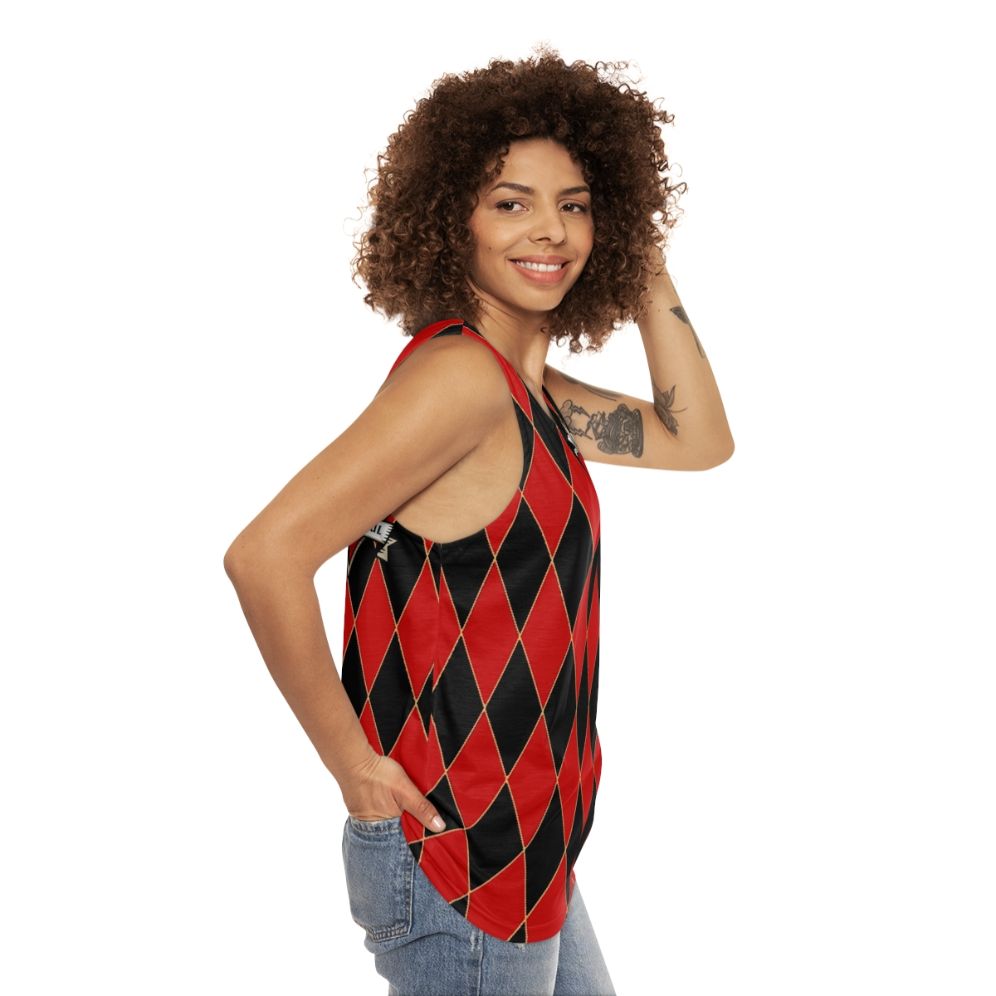 Heartslabyul unisex tank top featuring twisted wonderland design - women side