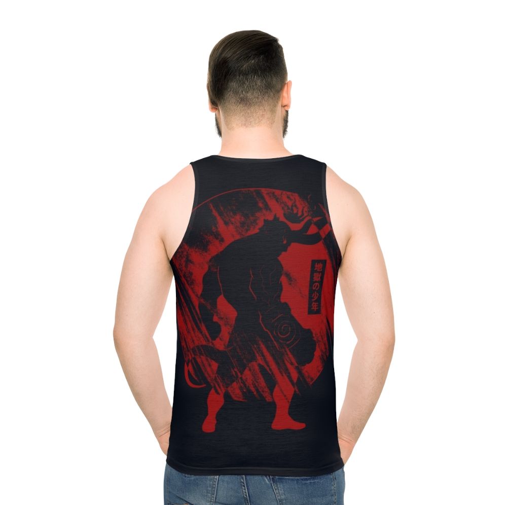 Hellboy inspired unisex tank top - men back