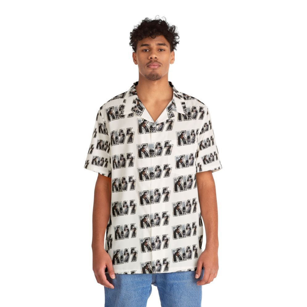 Kiss The Band Logo Hawaiian Shirt - People Front