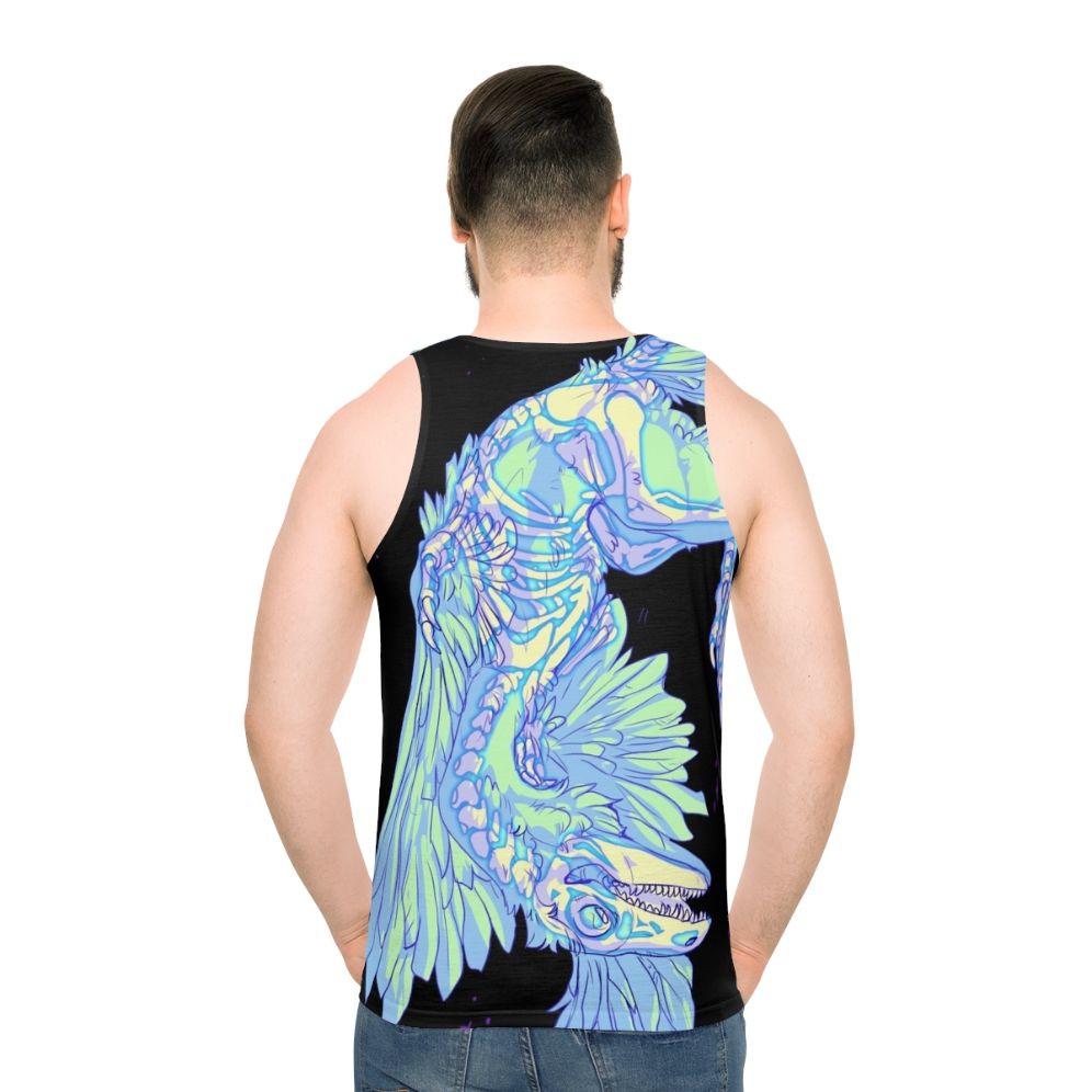 Archaeopteryx dinosaur glow-in-the-dark unisex tank top - men back