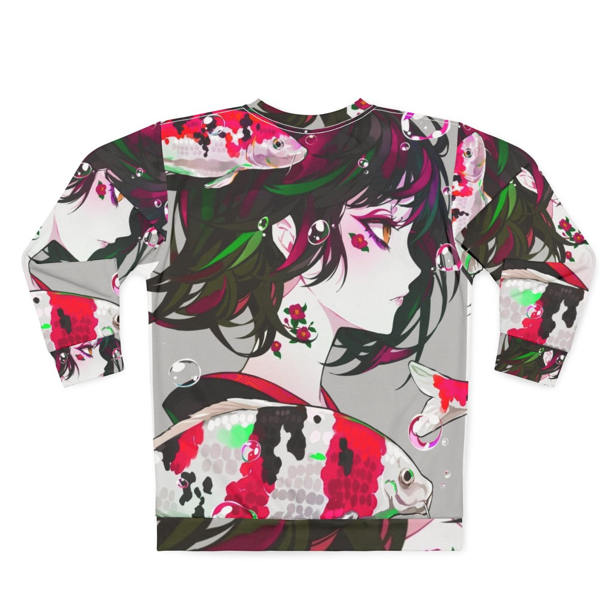 Vivid Koi Anime Sweatshirt - Back