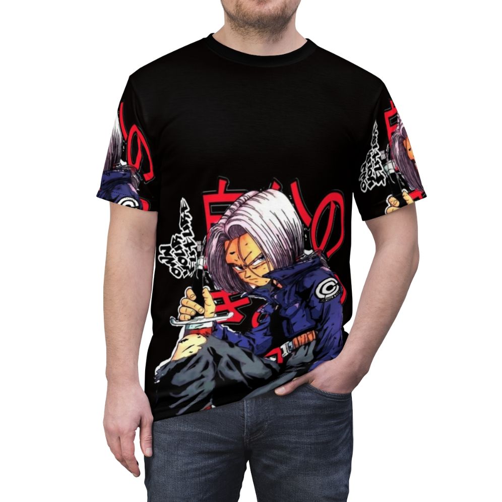 Anime-inspired DBZ Trunks T-shirt featuring Future Trunks design - men front