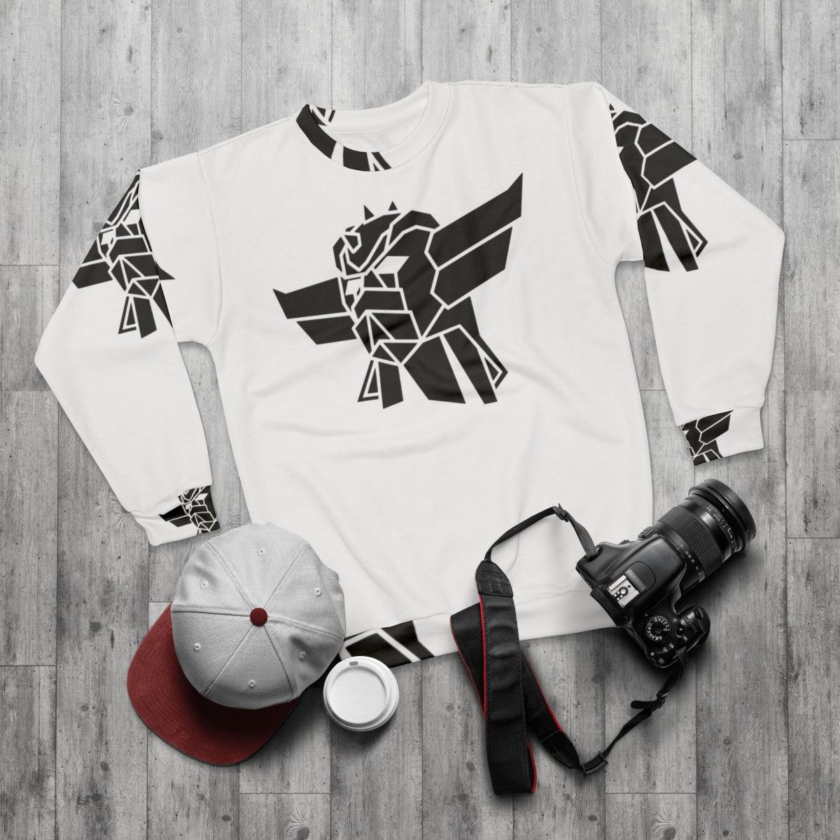 Goldorak Anime Inspired Retro Sweatshirt - flat lay