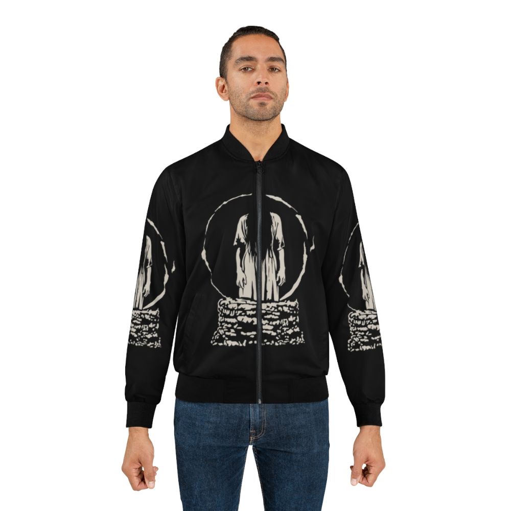 The Ring White Bomber Jacket featuring horror movie-inspired design - Lifestyle