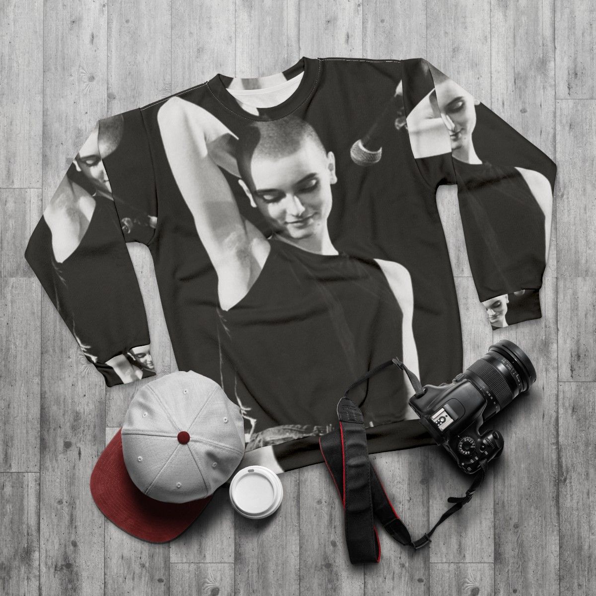 Sinead O'Connor Inspired Music Sweatshirt 3 - Alternative and Indie Rock Clothing - flat lay