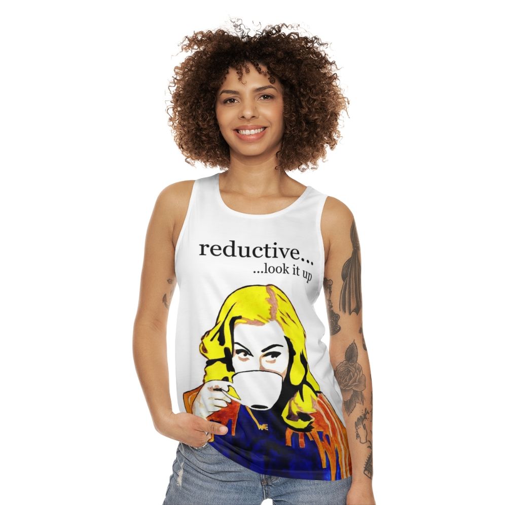 Minimalist white unisex tank top - women