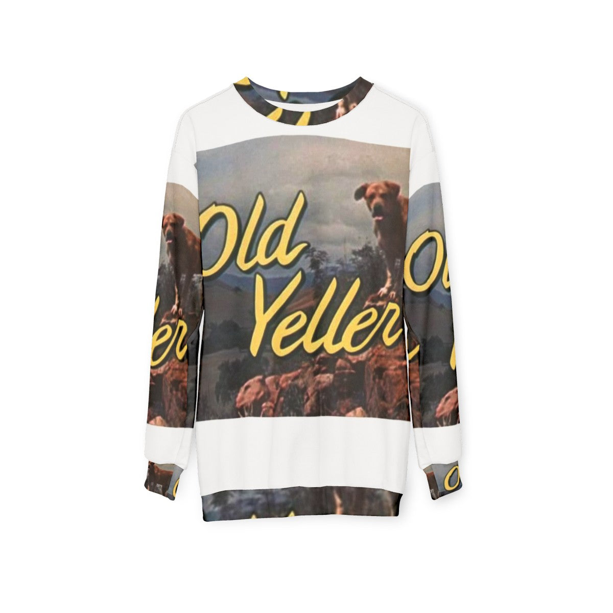 Old Yeller Sweatshirt with Filthy Frank Inspired Design - hanging