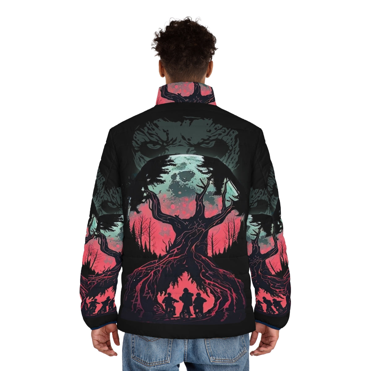 Vecna Is Watching You Stranger Things Puffer Jacket - men back