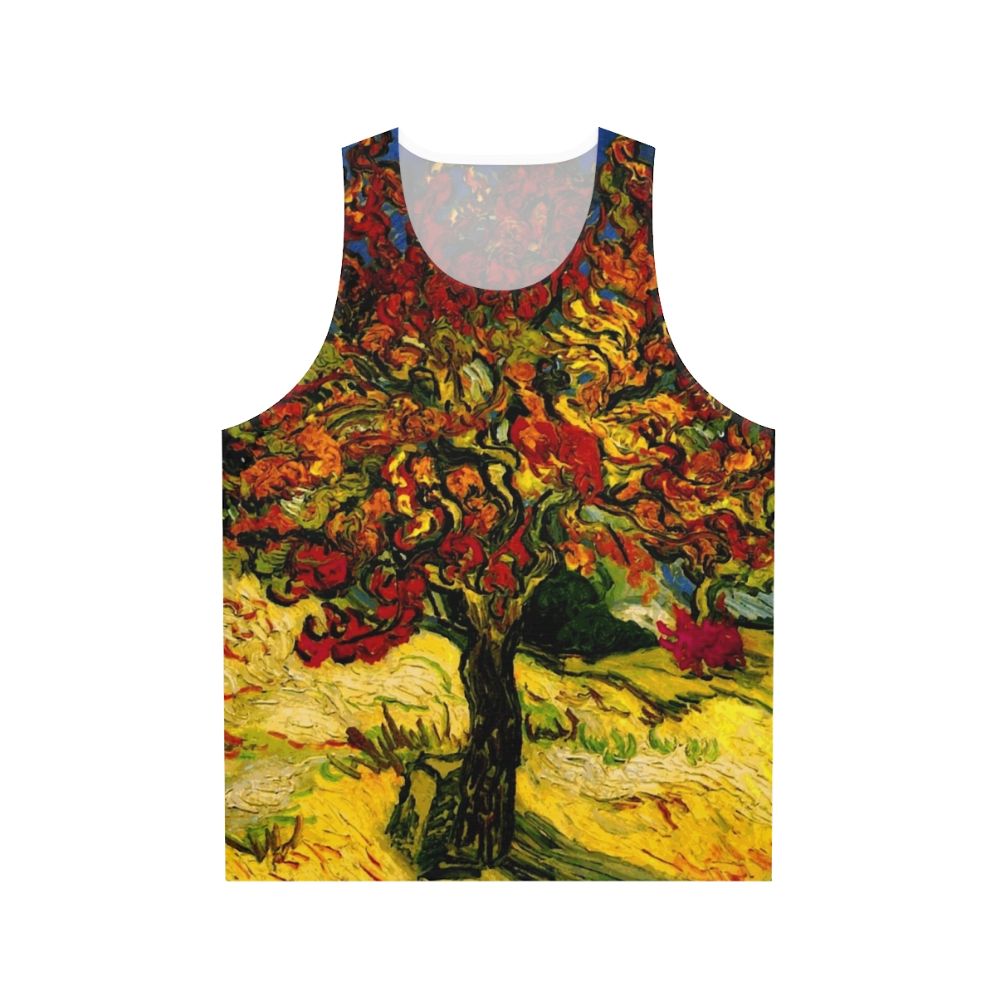 Unisex tank top with a colorful Van Gogh mulberry tree print