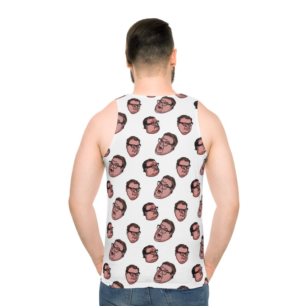 "Matt Foley Unisex Tank Top featuring the iconic Saturday Night Live character" - men back