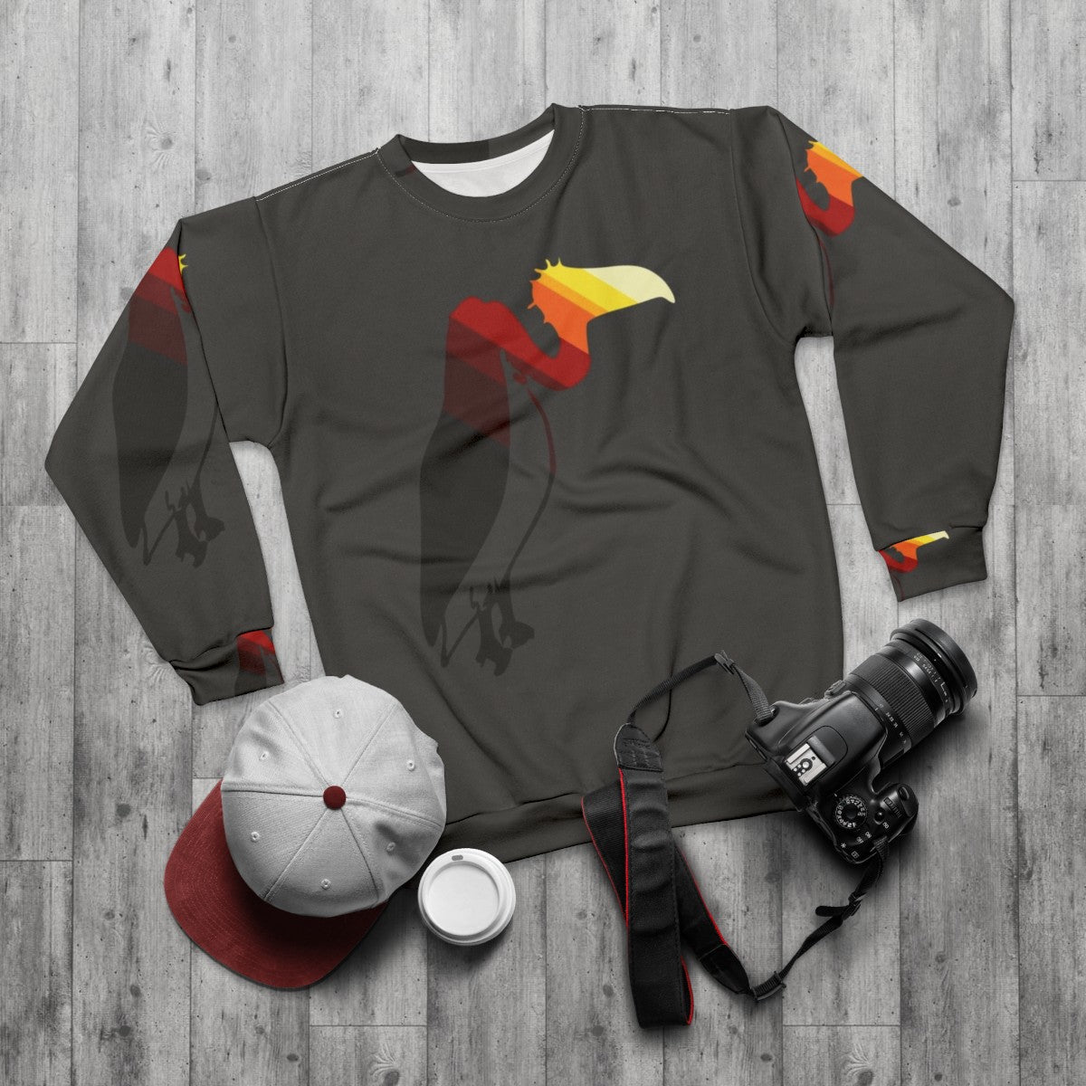 Legendary vulture animal art sweatshirt - flat lay