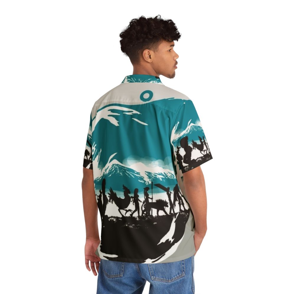 Fantasy Hawaiian Shirt with Lord of the Rings and Final Fantasy Themes - People Back