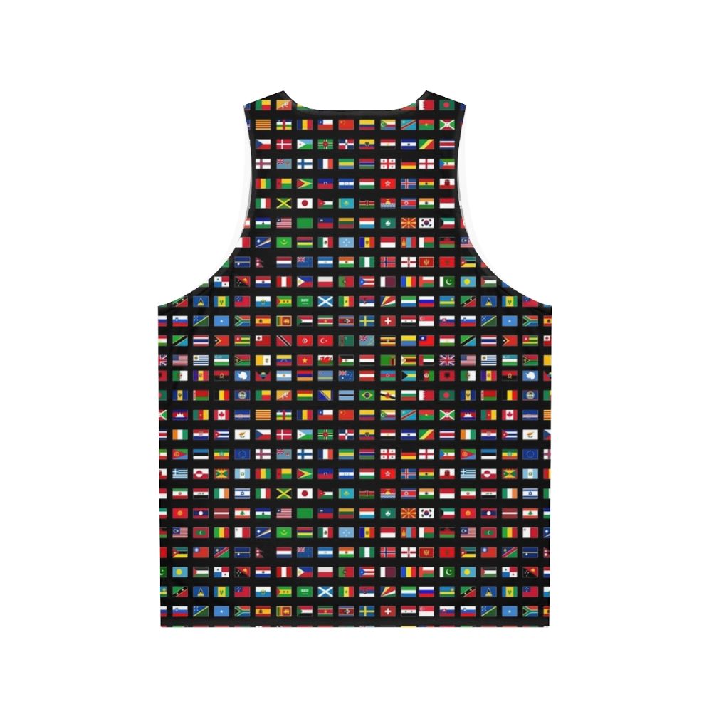 Unisex tank top with world flags design - Back