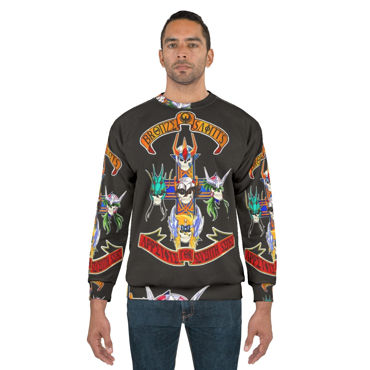 Saint Seiya anime-inspired sweatshirt with Zodiac Knights design - men