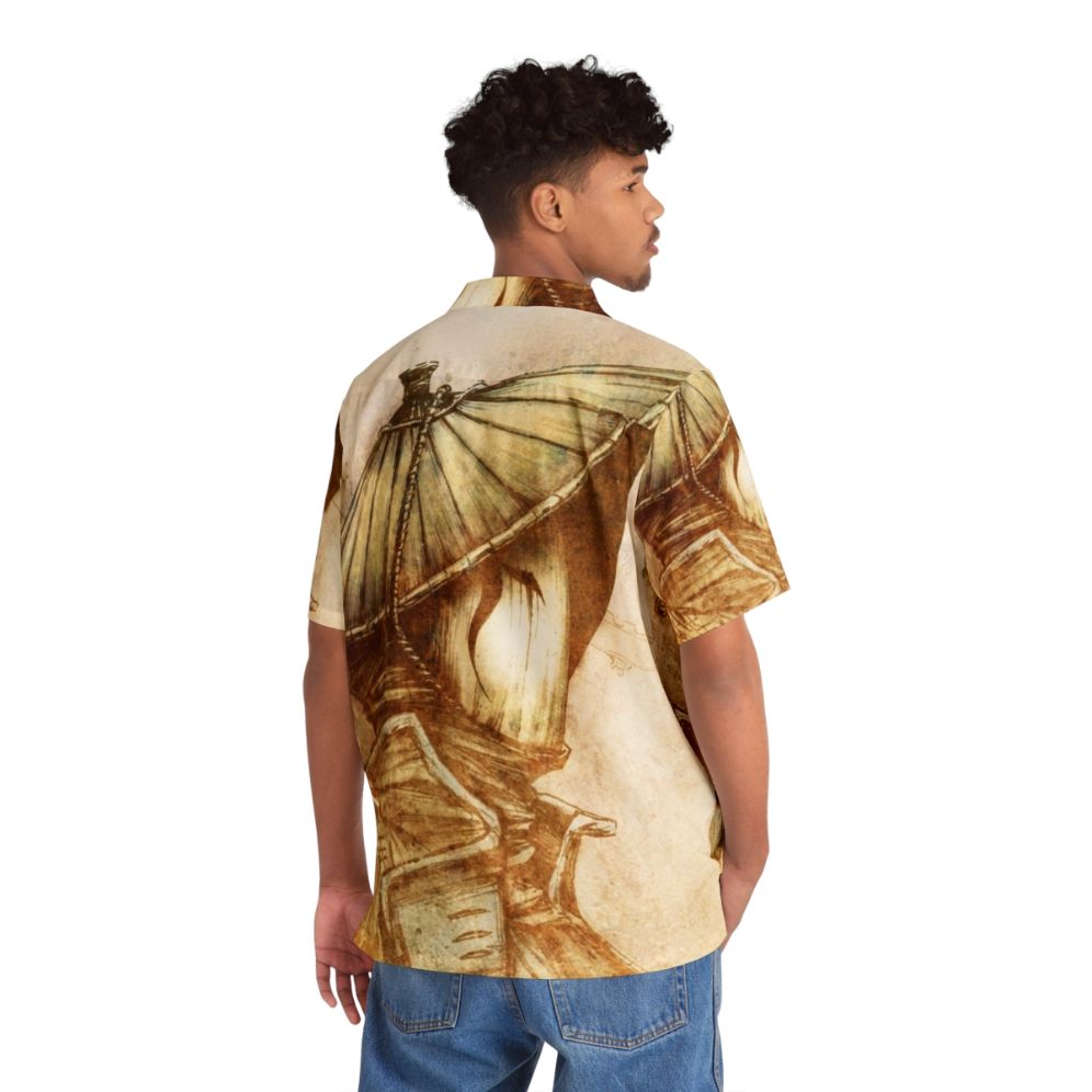 Weathered Samurai-Inspired Hawaiian Shirt - People Back