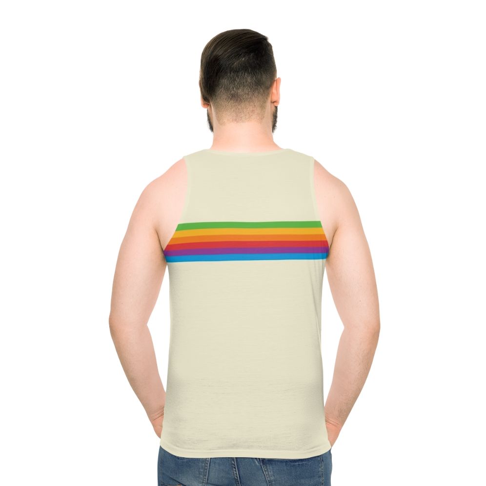 Retro Apple Rainbow Tank Top - Colorful, Vintage-Inspired Unisex Apparel - men back