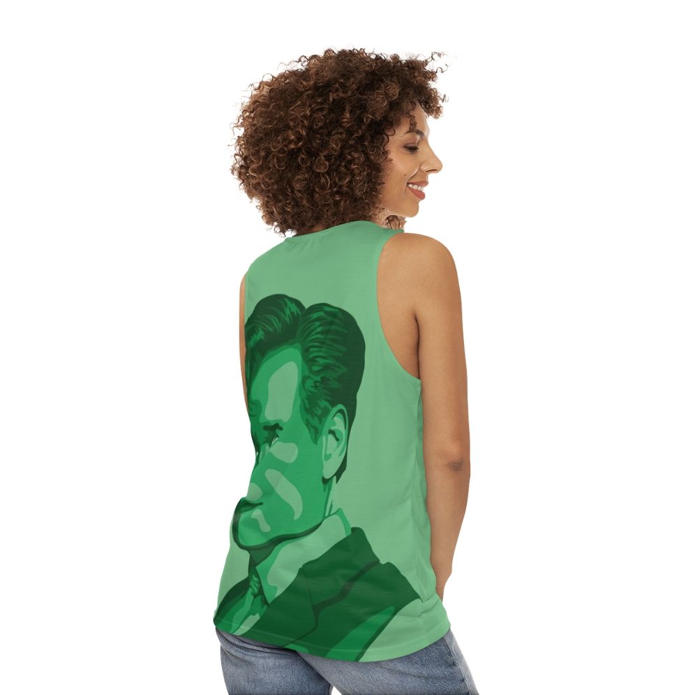 Conan O'Brien pop art portrait unisex tank top - women back