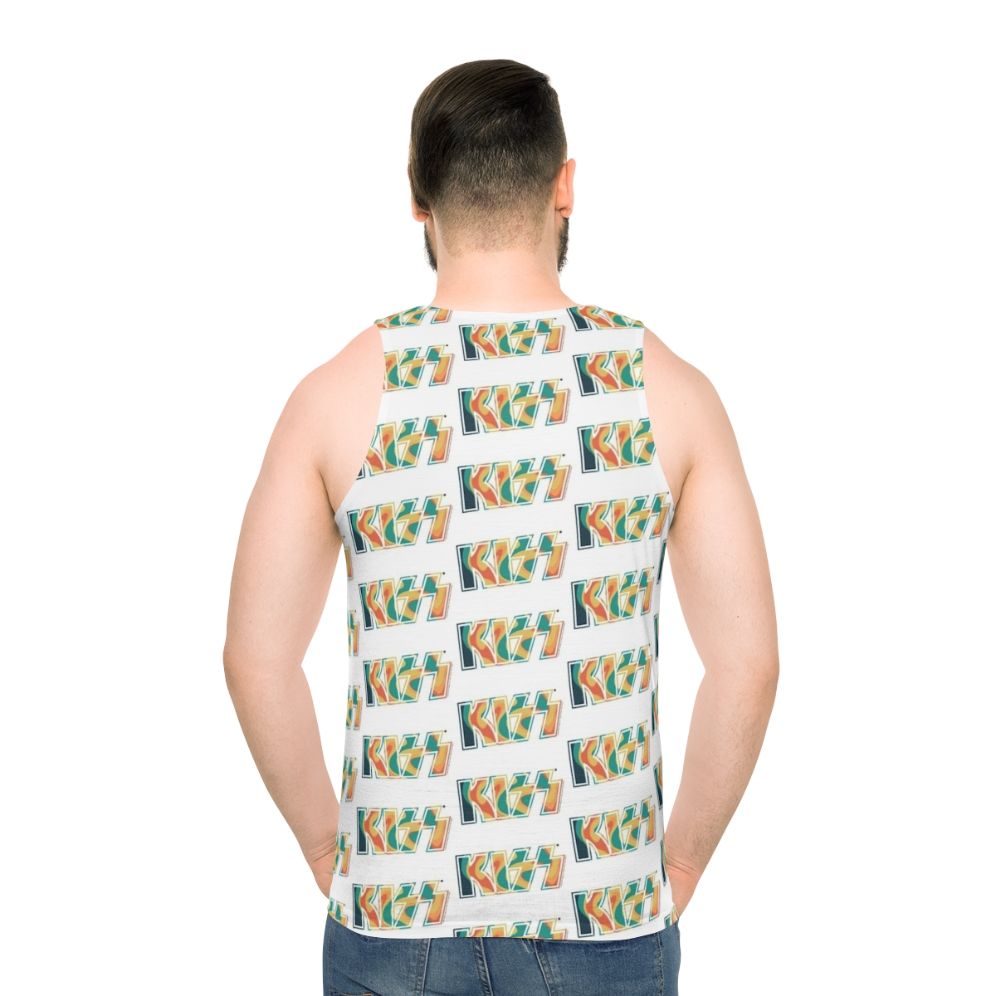 Kiss the Band Tropical Tie Dye Unisex Tank Top - men back