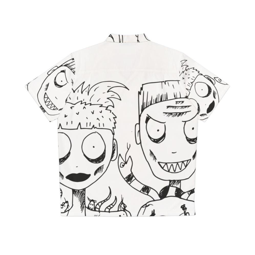 Die Antwoord Yolandi & Ninja Hawaiian Shirt with Tropical Print - Back