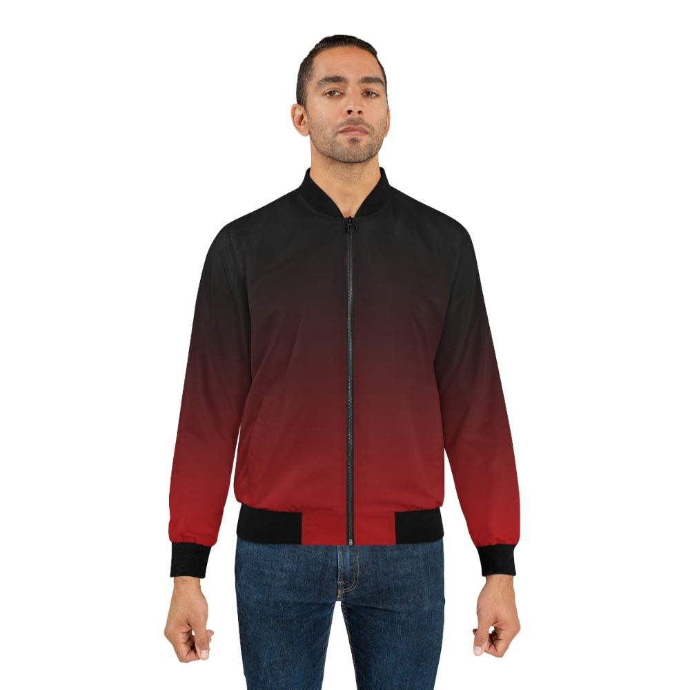 Ombre gradient bomber jacket in black and red colors - Lifestyle