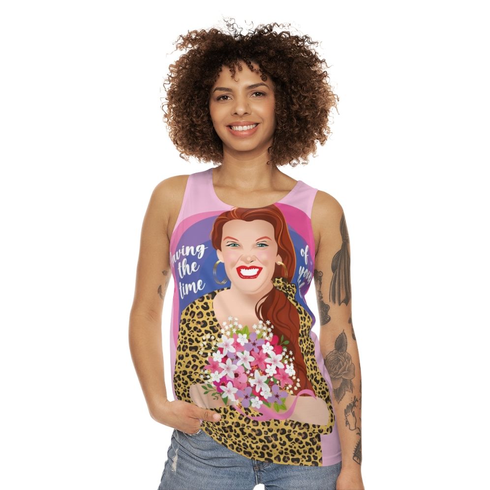 Unisex tank top with pop art design - women