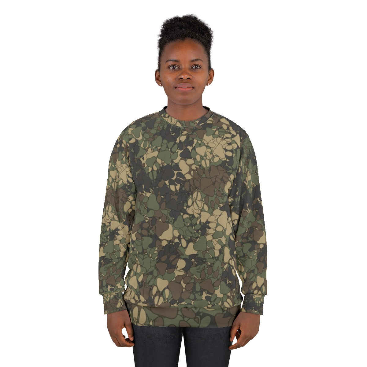 Wolf paw prints camouflage sweatshirt - women