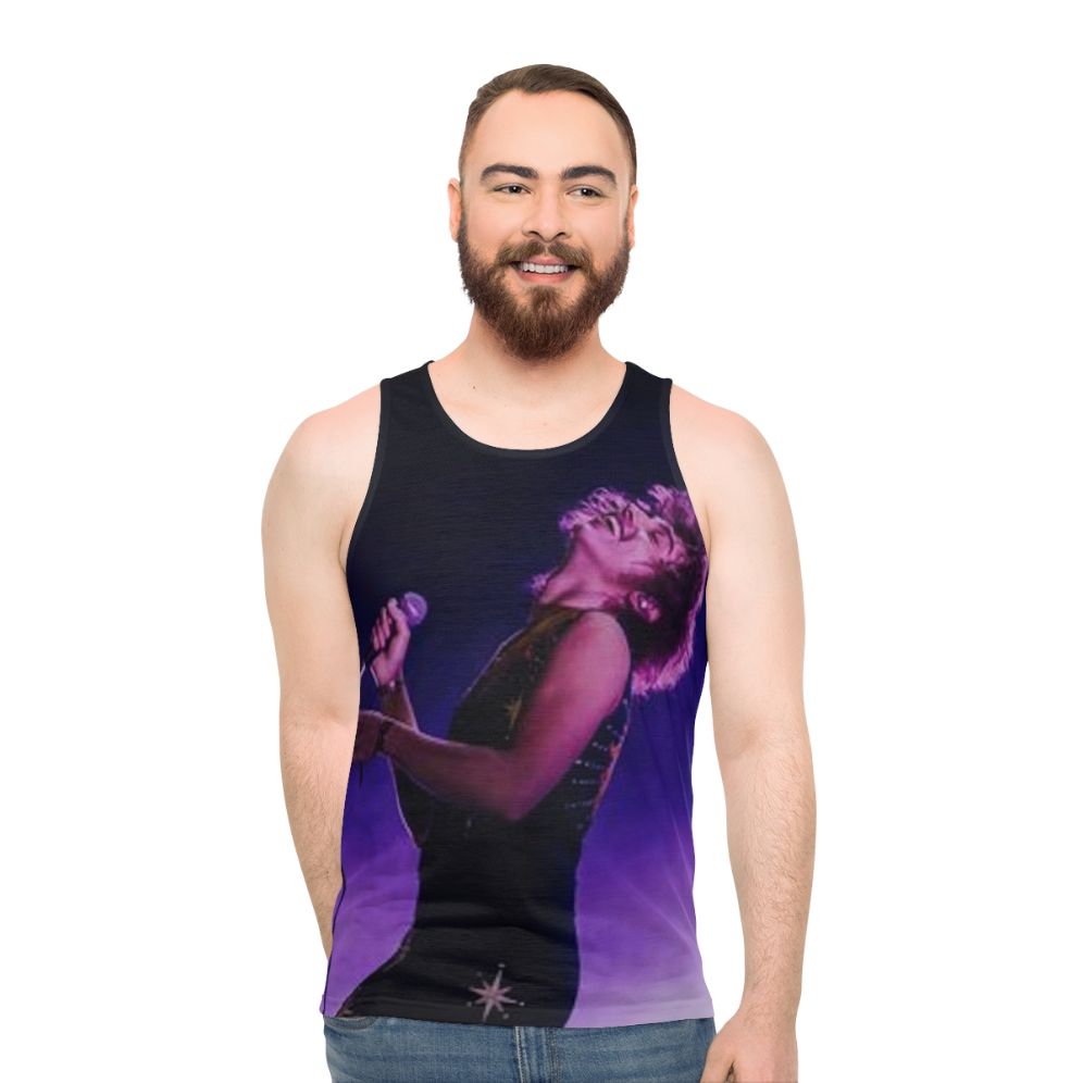 Josh Kiszka of Greta Van Fleet wearing a unisex tank top - men