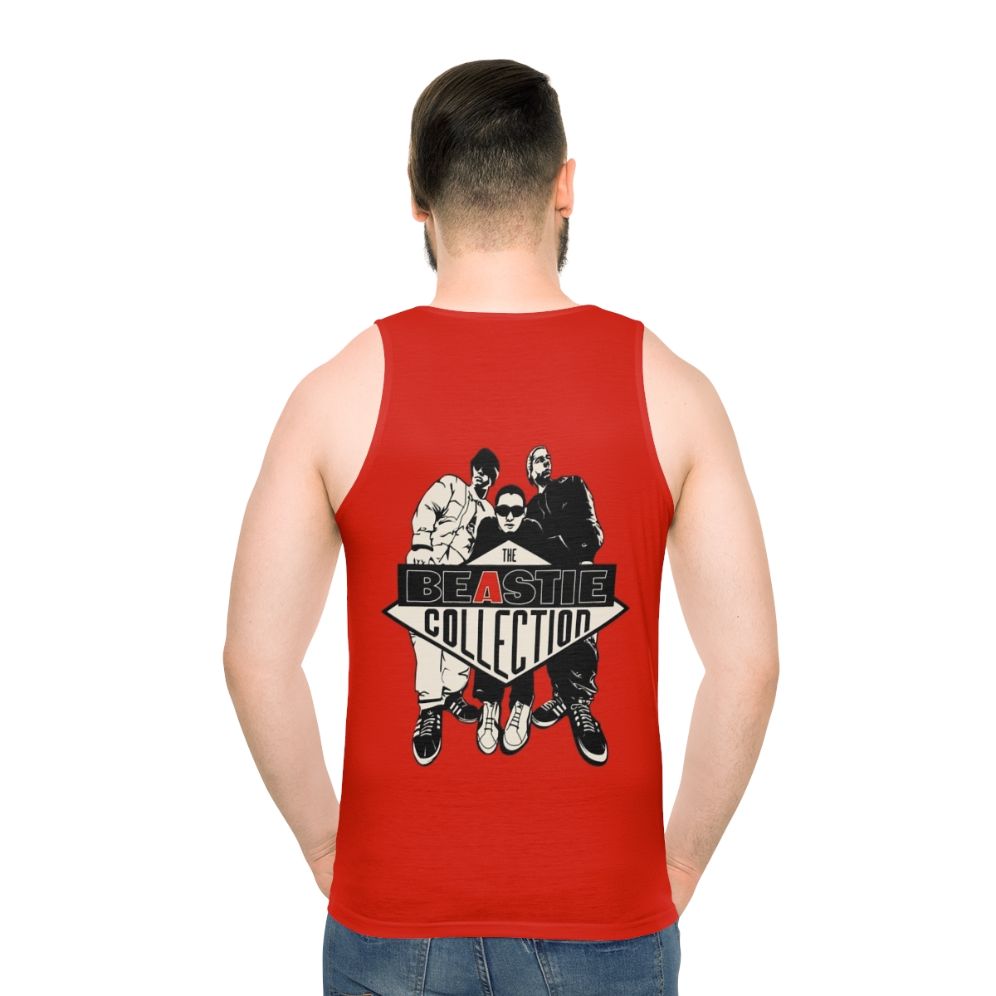 Unisex red rock music tank top - men back