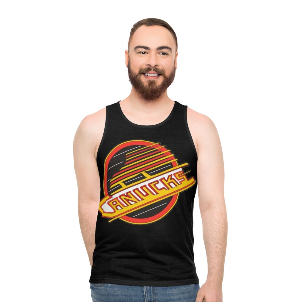 Retro Vancouver Canucks hockey jersey unisex tank top - men