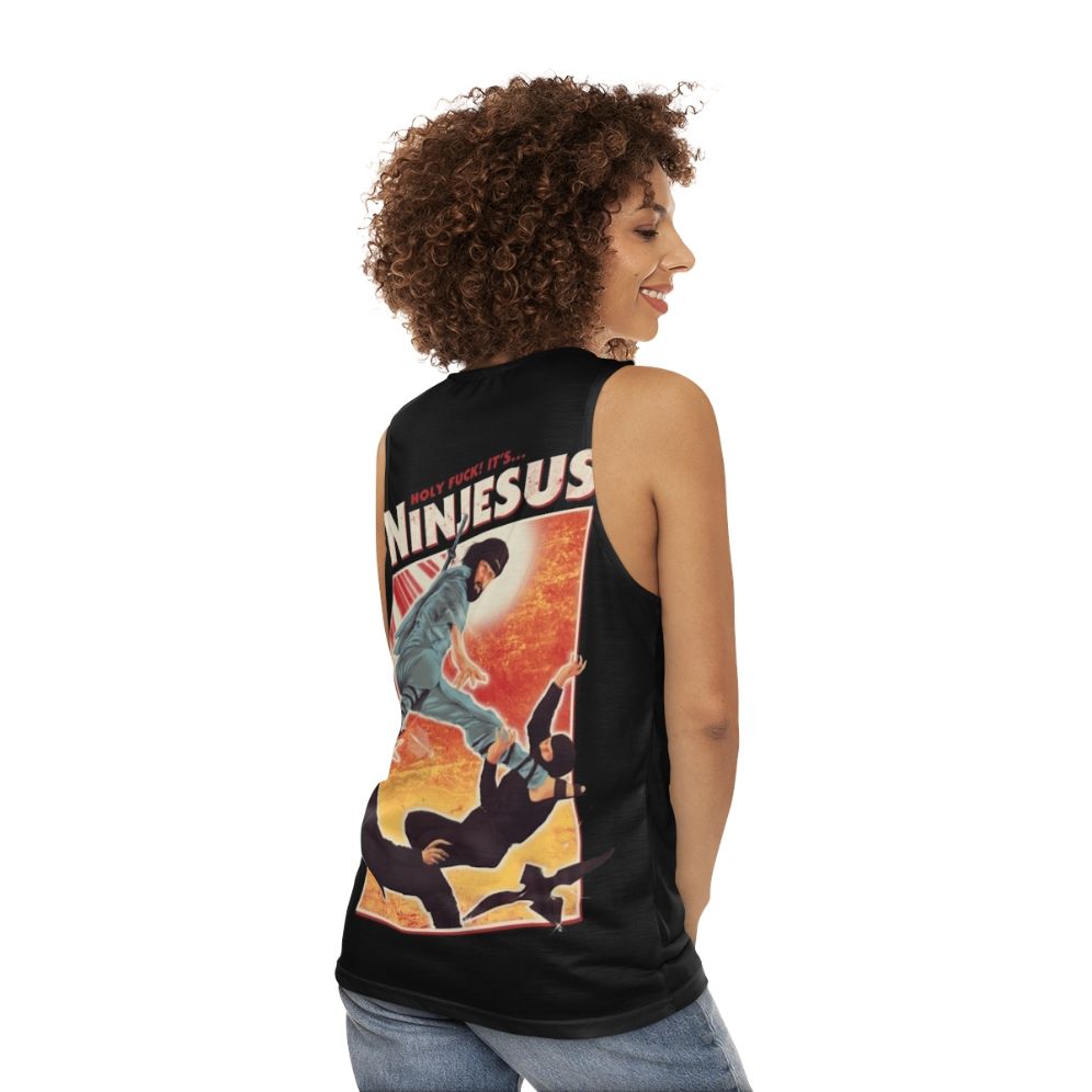 Unisex Jesus Ninja Tank Top - women back