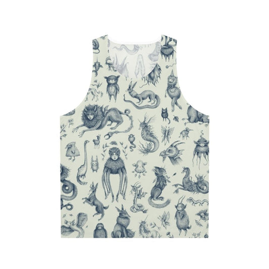 Unisex tank top with mystical creature and nature-inspired design