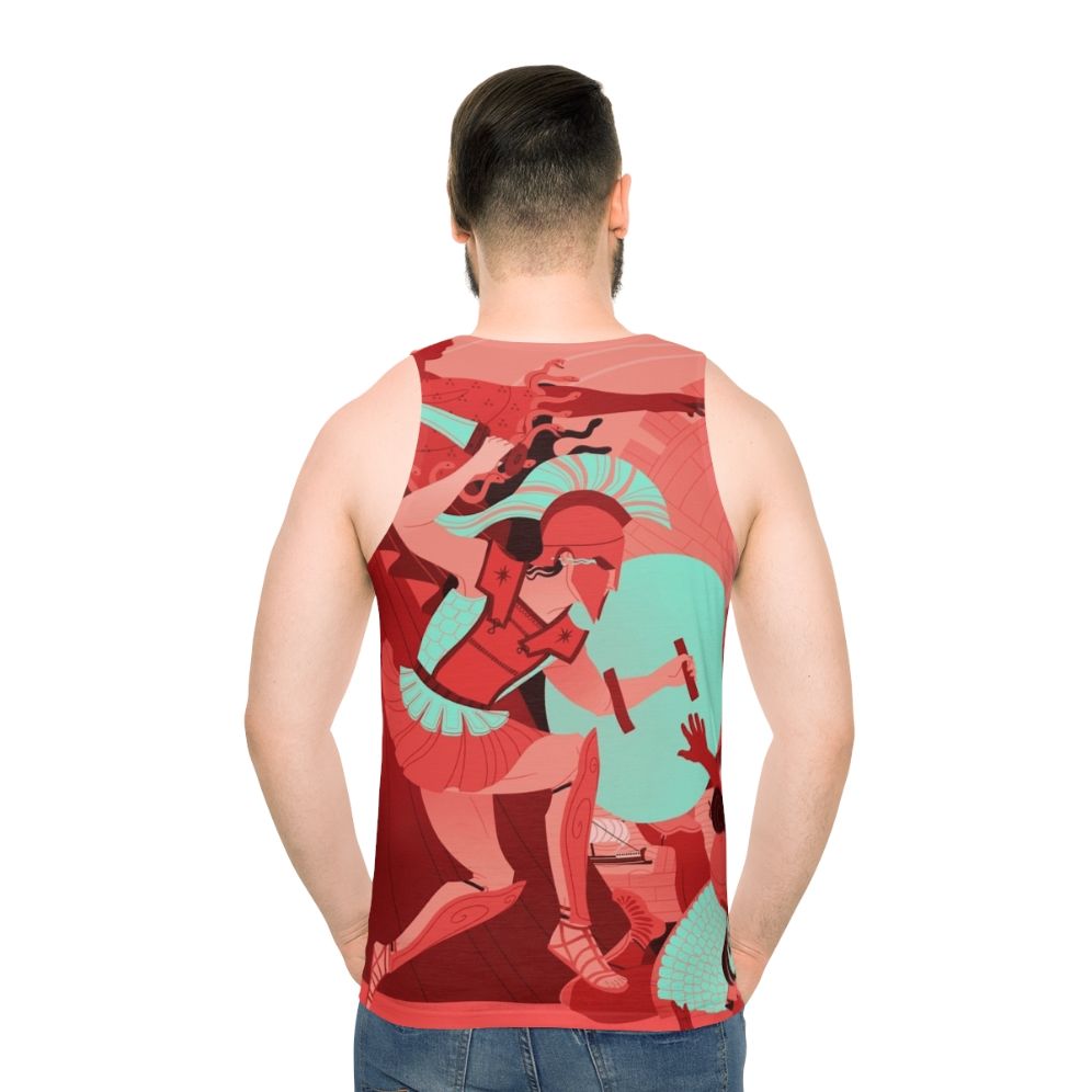 Unisex Iliad Tank Top featuring Greek mythology imagery - men back