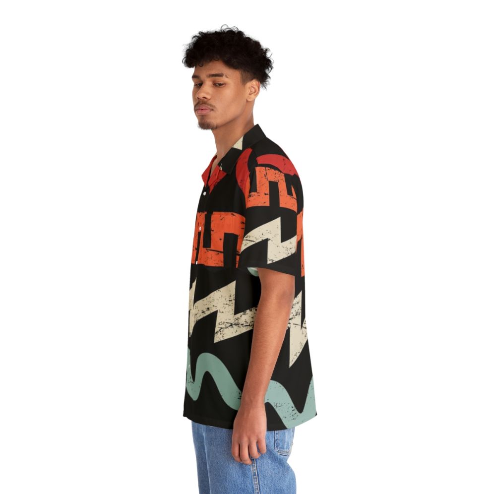 Retro synth waveforms Hawaiian shirt - People Left