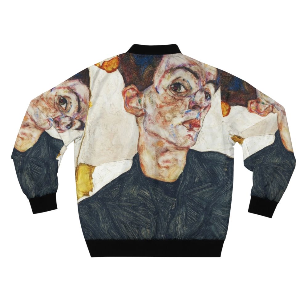 Egon Schiele self portrait with Physalis bomber jacket - Back