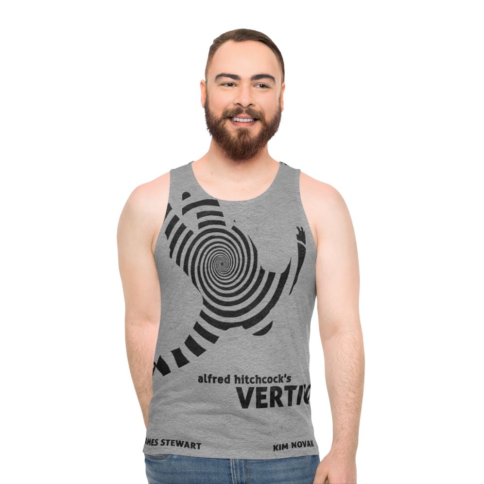 Vertigo Unisex Tank Top with Minimalist Movie Design - men