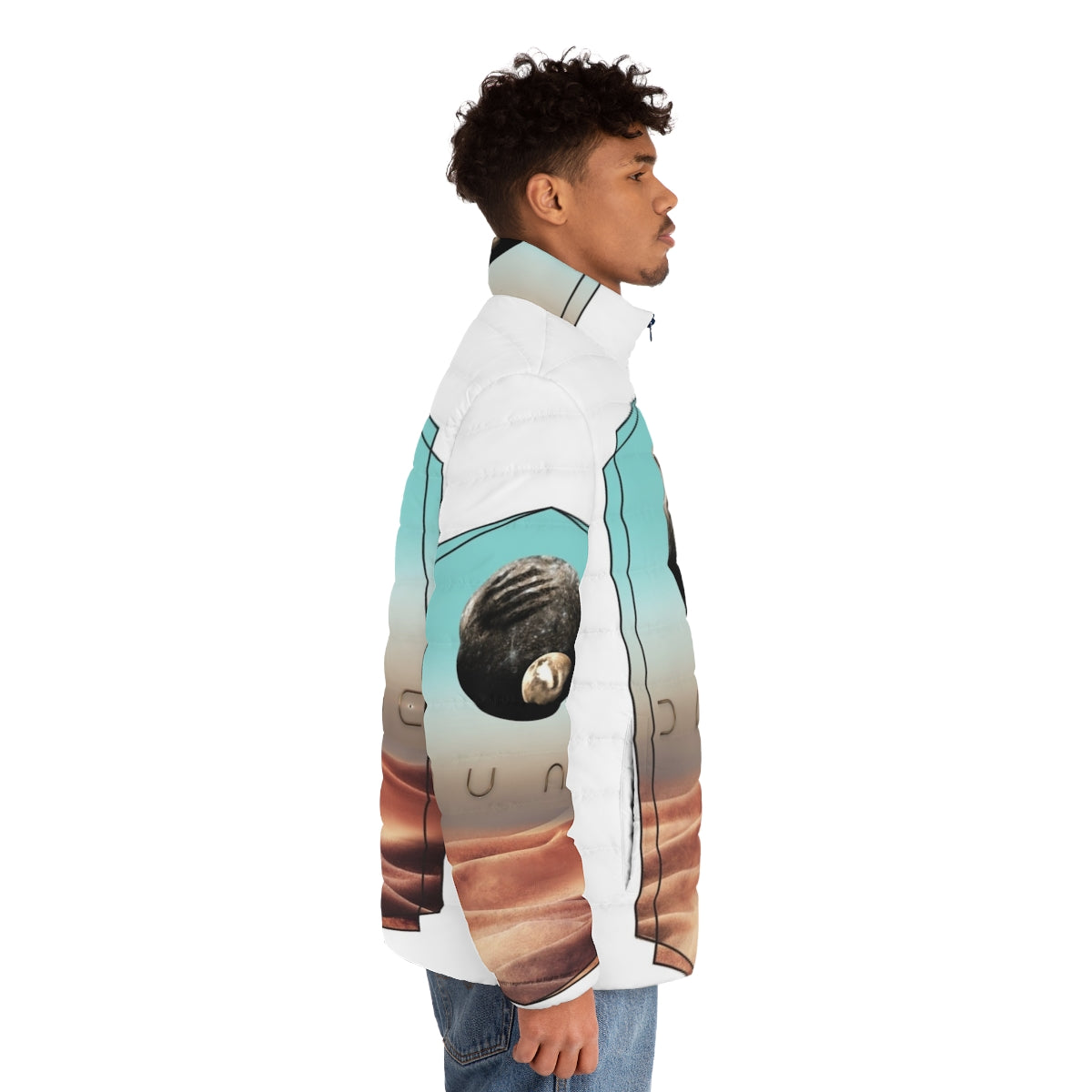 Dune 2020 Puffer Jacket, featuring sci-fi inspired design for Dune fans - men side right